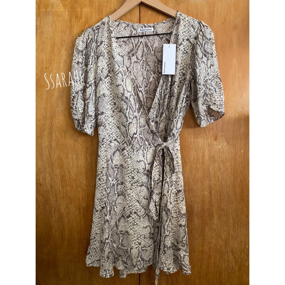 Reformation Python Print Wrap Dress - Picture 5 of 9